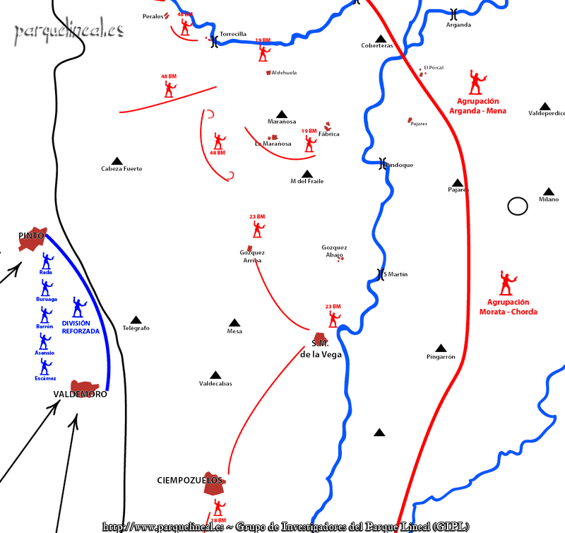 mapa batalla del jarama