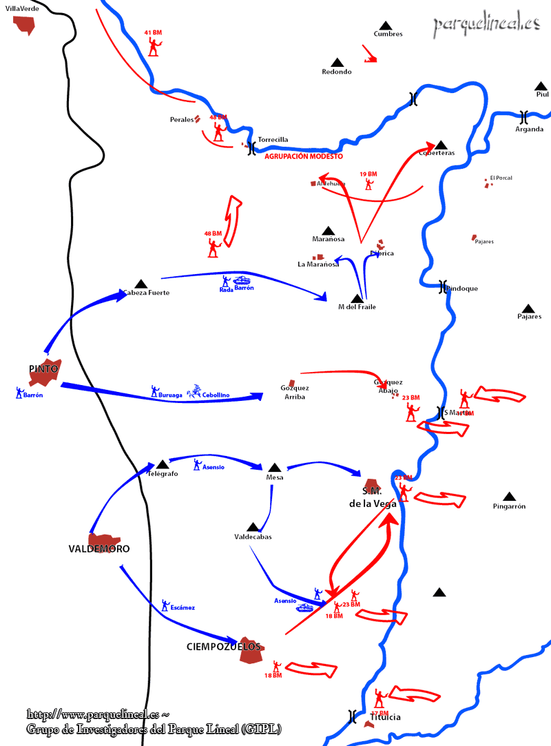 mapa batalla del Jarama