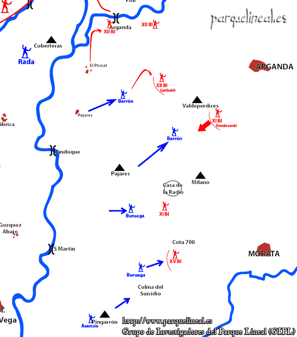 mapa batalla del jarama