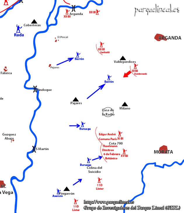 mapa batalla del jarama