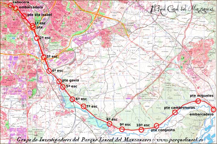 mapa real canal del manzanares