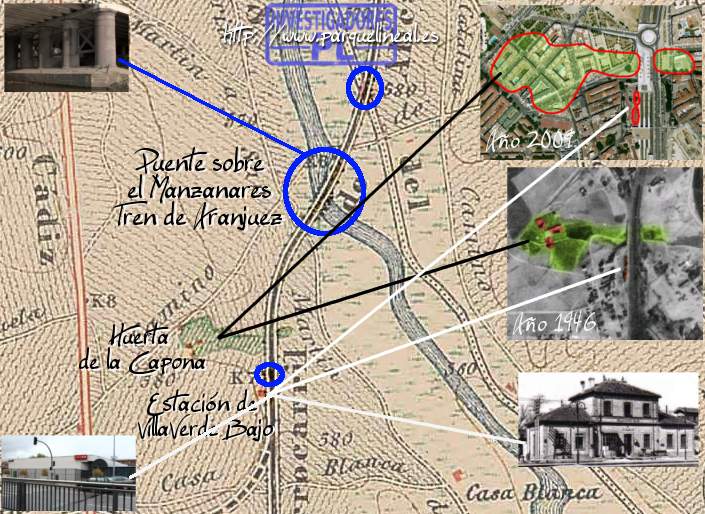 mapa villaverde tren aranjuez siglo XIX